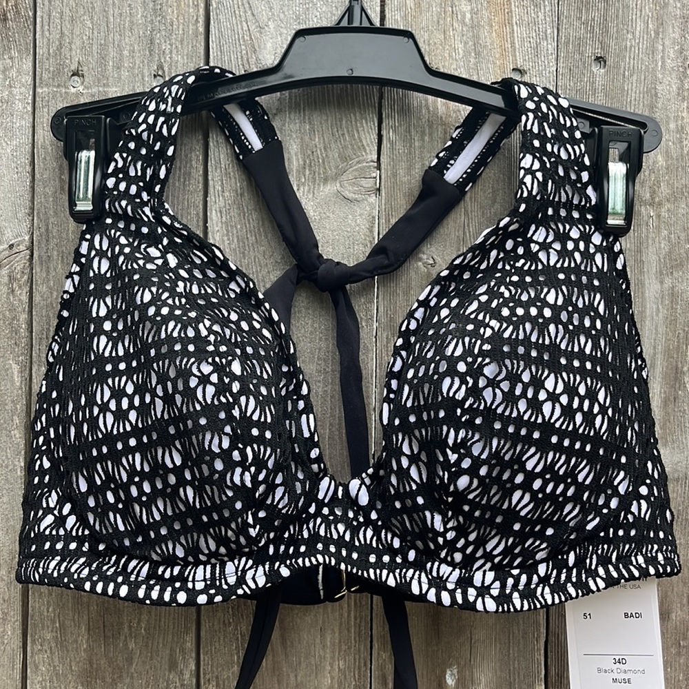 Sunsets California Black Diamond Muse Bikini Top,Size 34D,NWT - Picture 5 of 12